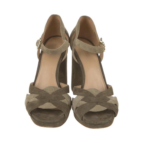 Michael Kors Annaliese Suede Platform Sandals - 7.5M - Olive - Picture 3 of 5